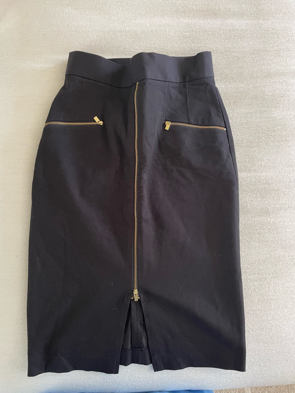 Banana Republic Black Pencil Skirt with Gold Zippers